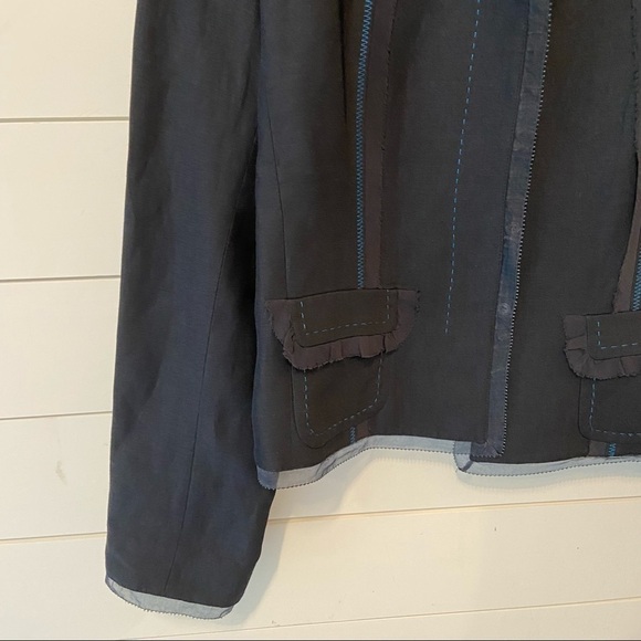 DKNY/Donna Karan Blue 100% Silk Panel Suit Jacket - Picture 7 of 12